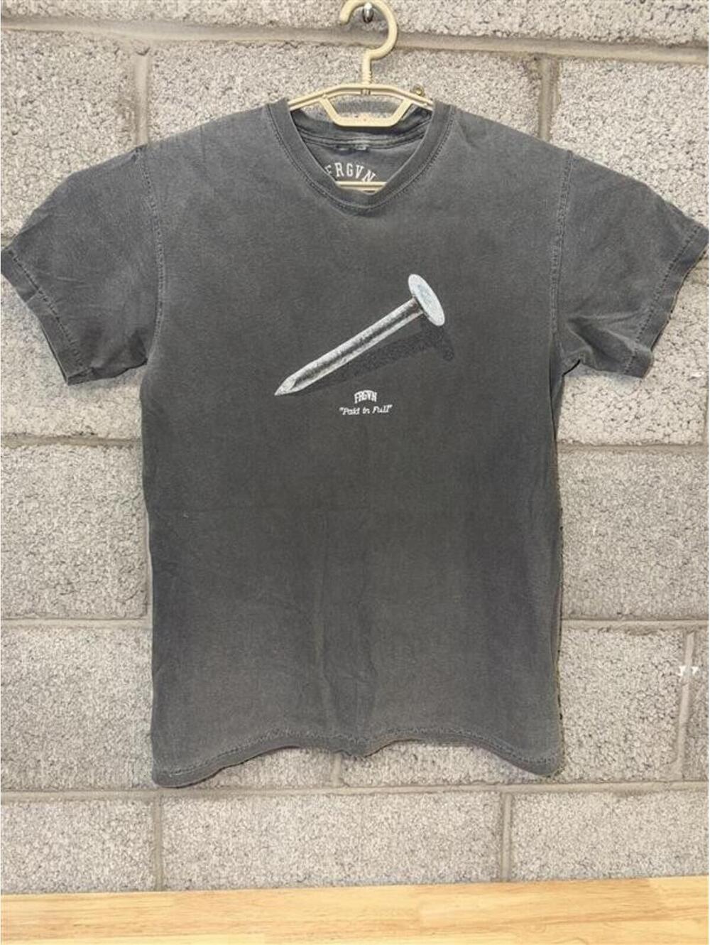 FRGVN Nail Graphic Shirt Size S 2010s Washed Gray Streetwear